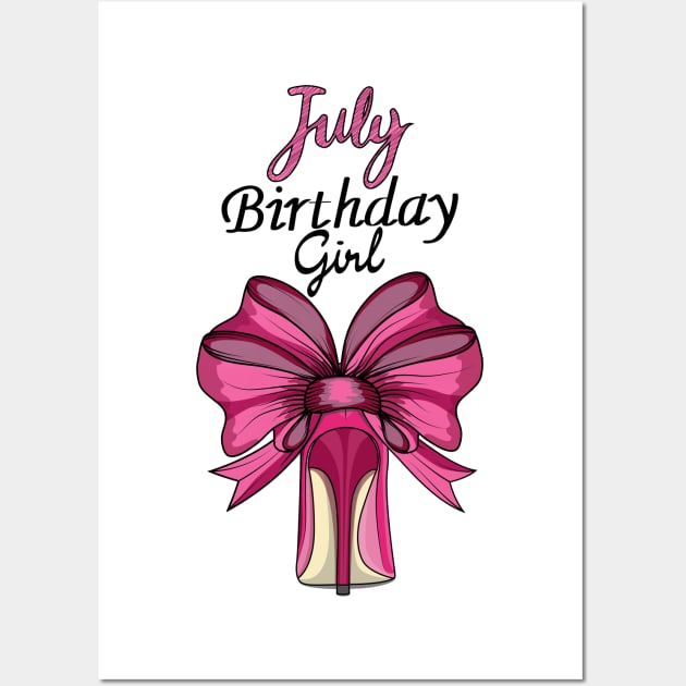 July Birthday Girl Wall Art by Designoholic